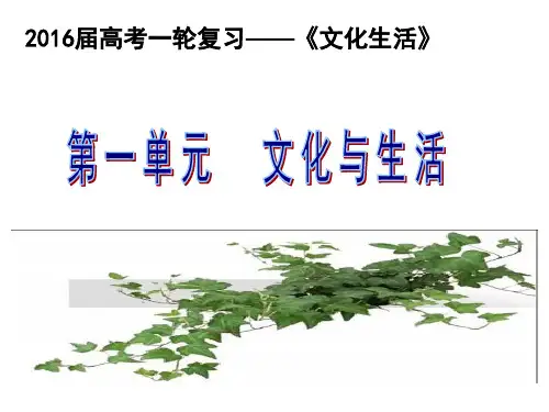 2016届一轮复习文化生活第一单元课件