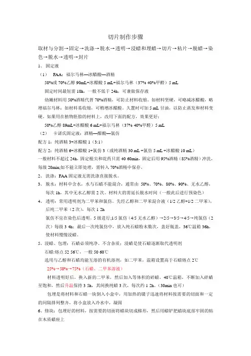 切片制作方法