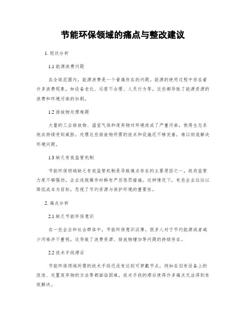 节能环保领域的痛点与整改建议