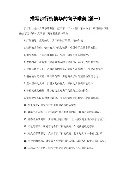 描写步行街繁华的句子唯美(精选两篇)