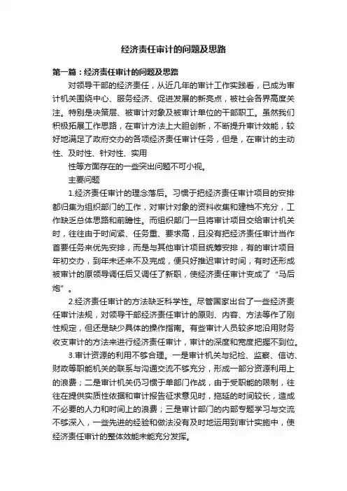 经济责任审计的问题及思路