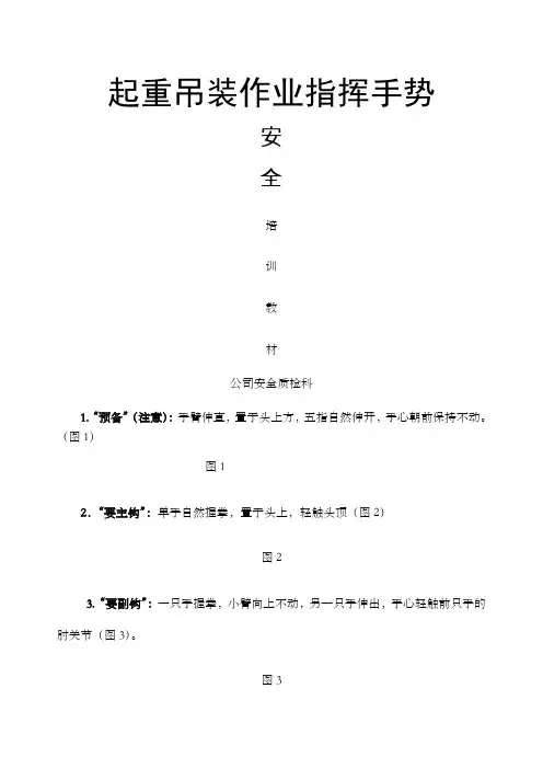 起重吊装作业指挥手势