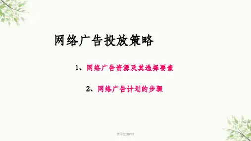 网络广告投放策略课件