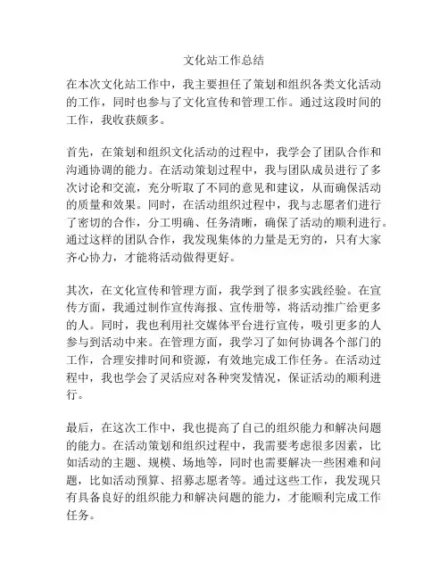 文化站工作总结
