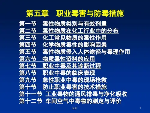 全版职业毒害与防毒措施.ppt