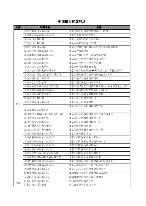 高尔夫优惠预定球场名录