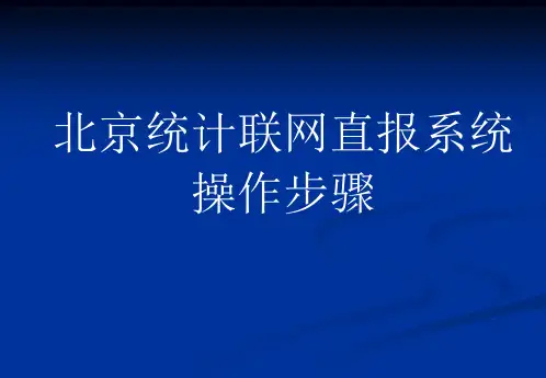 统计联网直报系统操作步骤讲述