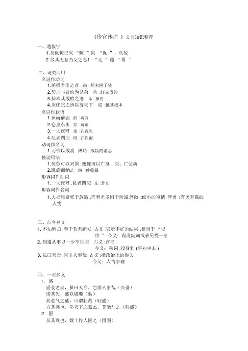 《伶官传序》文言知识整理