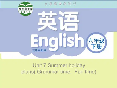 六年级英语下册课件-Unit 7 Summer holiday plans（Grammar-Fun time）（12）-译林版