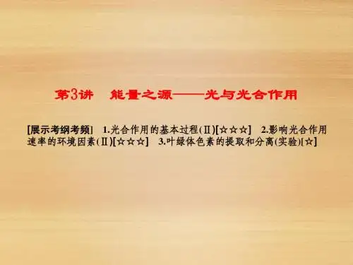 高考生物一轮复习课件能量之源——光与光合作用(人教版)