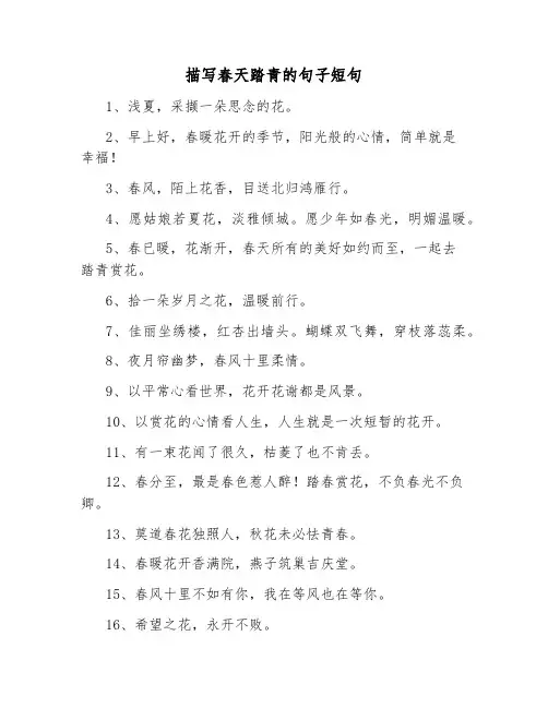 描写春天踏青的句子短句