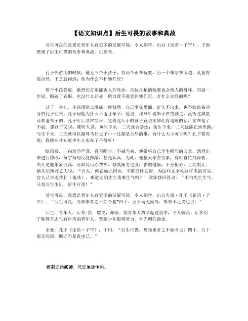 【语文知识点】后生可畏的故事和典故