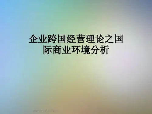 企业跨国经营理论之国际商业环境分析