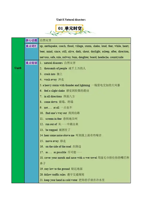 译林版英语八上_Unit 8 速记清单(解析版)