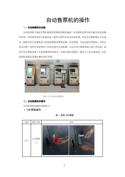 自动售票机的操作