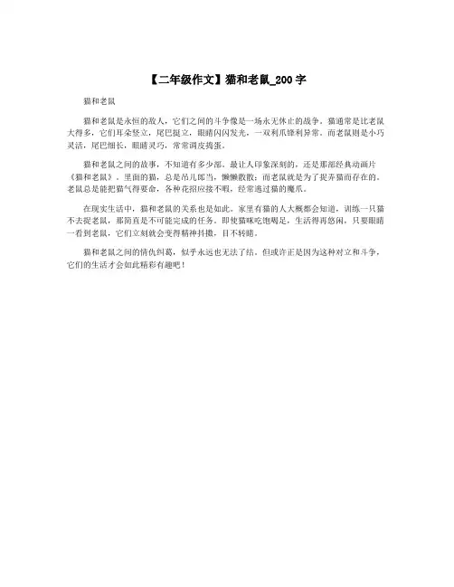 【二年级作文】猫和老鼠_200字 2