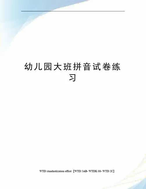 幼儿园大班拼音试卷练习