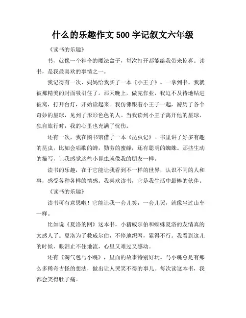 什么的乐趣作文500字记叙文六年级