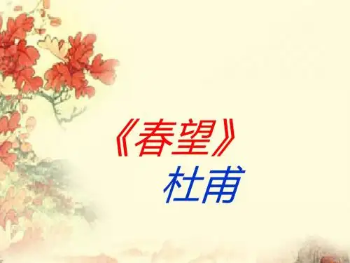 《春望》诗歌赏析