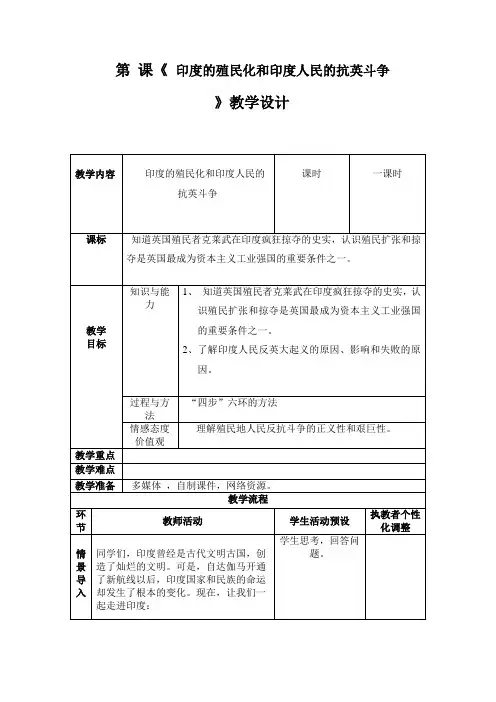21.印度的殖民化和印度人民的抗英斗争