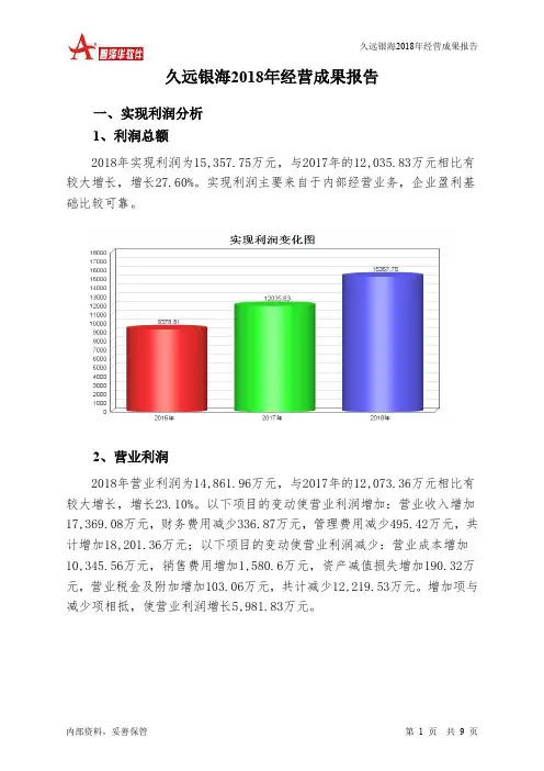 久远银海2018年经营成果报告-智泽华