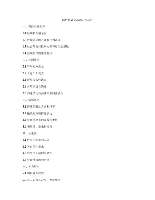 两性相处全部知识点总结