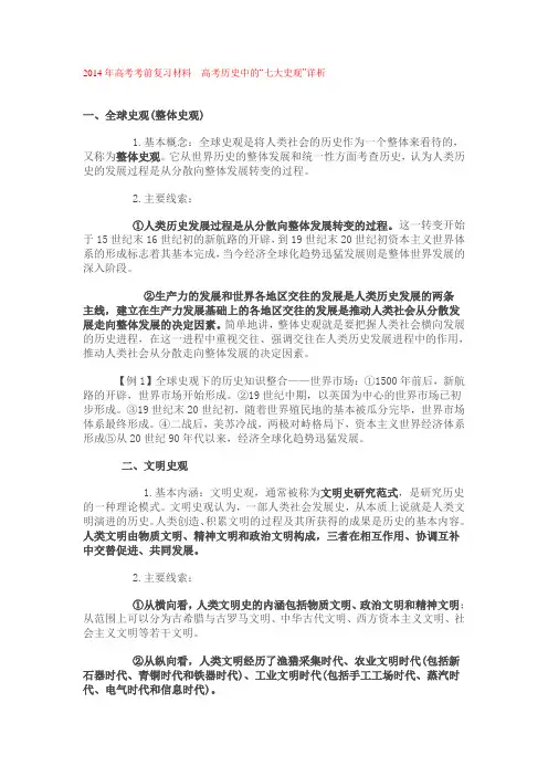 高考历史七大史观