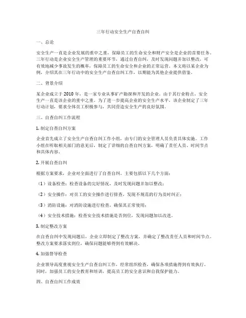三年行动安全生产自查自纠