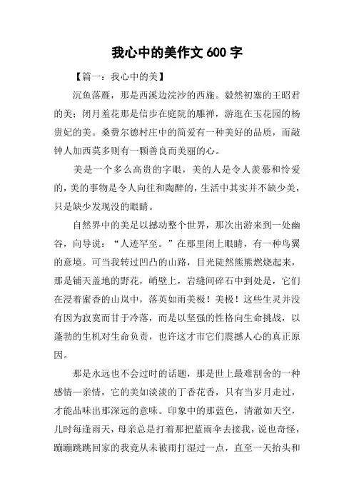 我心中的美作文600字