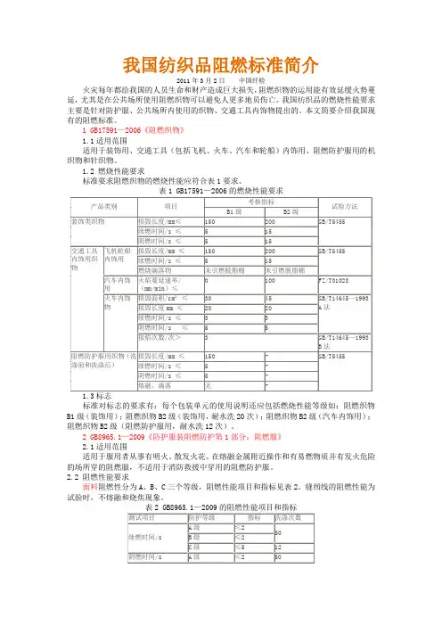 阻燃标准