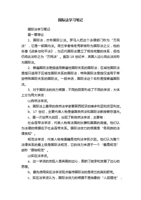 国际法学习笔记