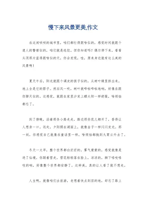 慢下来风景更美,作文