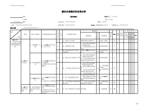 LED封装DFMEA  (供参考)