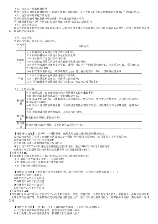 第0505讲 土地增值税的清算审核、核定征收等