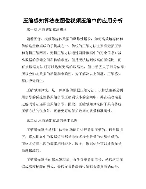 压缩感知算法在图像视频压缩中的应用分析