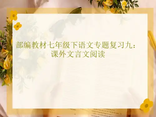 部编教材七年级下语文专题复习九：课外文言文阅读共45页文档
