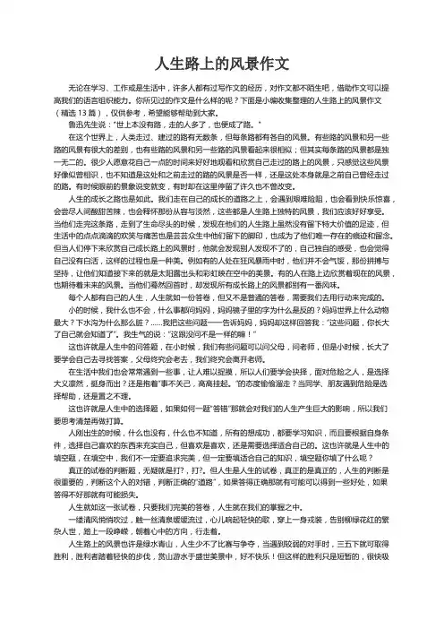 人生路上的风景作文（精选13篇）