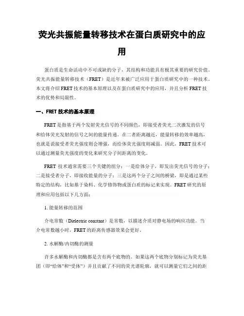 荧光共振能量转移技术在蛋白质研究中的应用