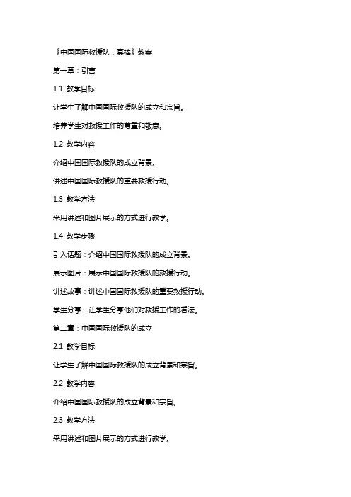 《中国国际救援队,真棒》教案