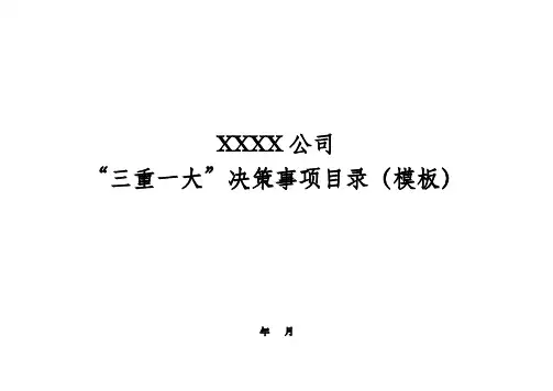 “三重一大”决策事项目录(模板)