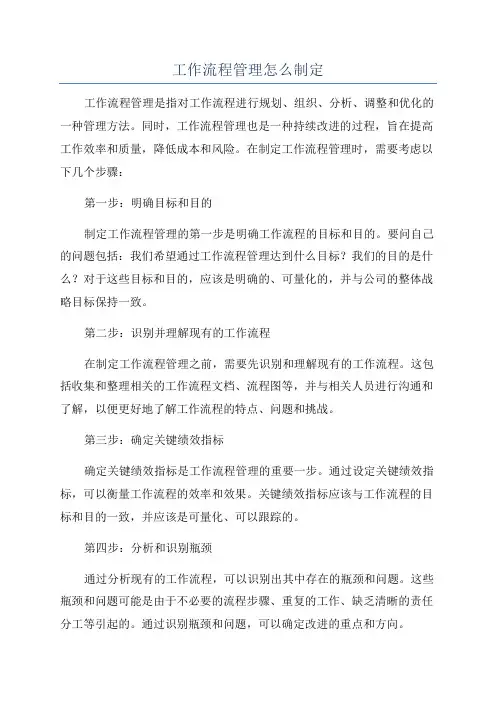 工作流程管理怎么制定