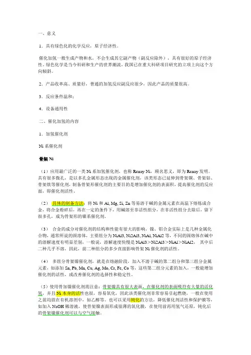催化加氢技术及催化剂