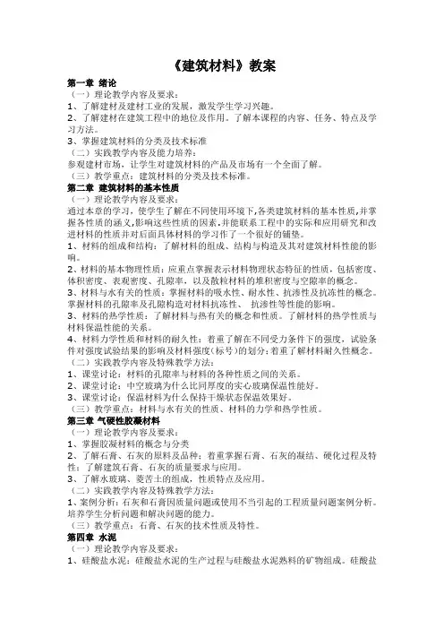 建筑材料教学方案
