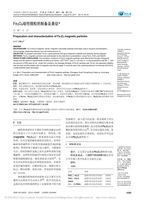 Fe_3O_4磁性微粒的制备及表征