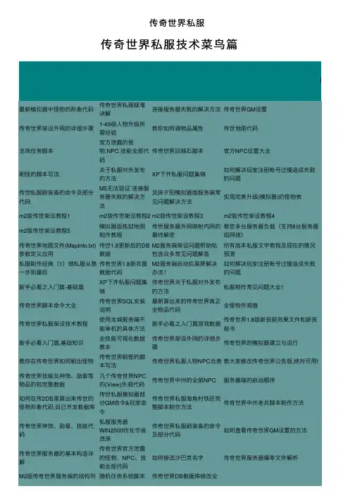 传奇世界私服