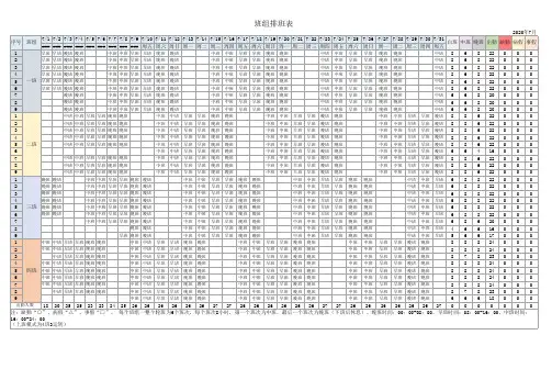 四班三运转班组排班表