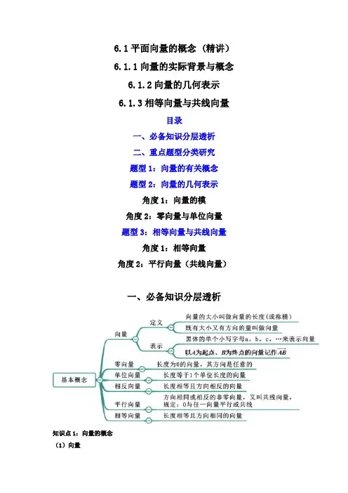 6.1 平面向量的概念 (精讲)(原卷版)