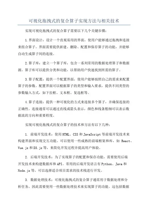 可视化拖拽式的复合算子实现方法与相关技术