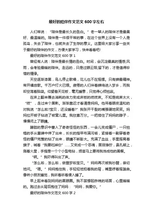 最好的陪伴作文范文600字左右