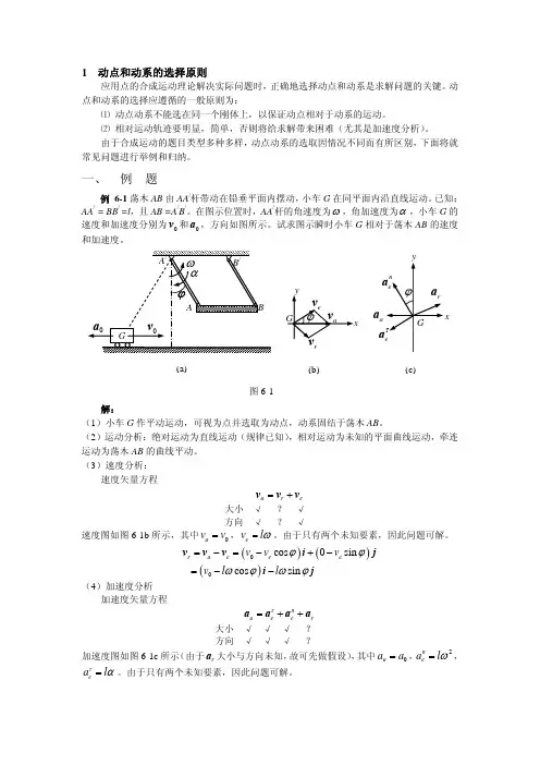 关于《动点和动系的选择原则》